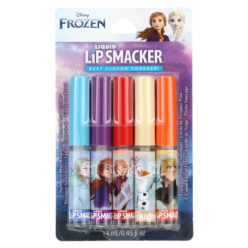 Lip Smacker, Disney, Frozen, жидкий блеск для губ, набор разных вкусов, 5 шт., 14 мл (0,45 жидк. унции)