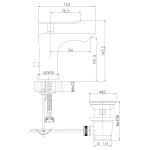 LM5806CW Контест Смеситель для умывальника монолитный, хром/белый (319R) (к/к 10)