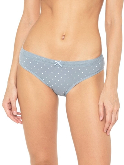 Хлопковые трусики-слипы в горошек (Размер: S) (Цвет: серый)