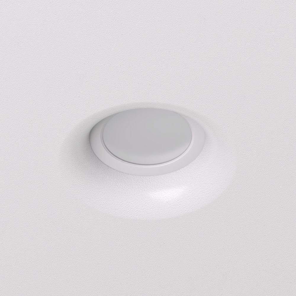 DK2080-WH Встраиваемый точечный светильник для натяжных ПВХ потолков INVIZ, IP 20, до 9 Вт, GU10, LED, белый, ABS-пластик