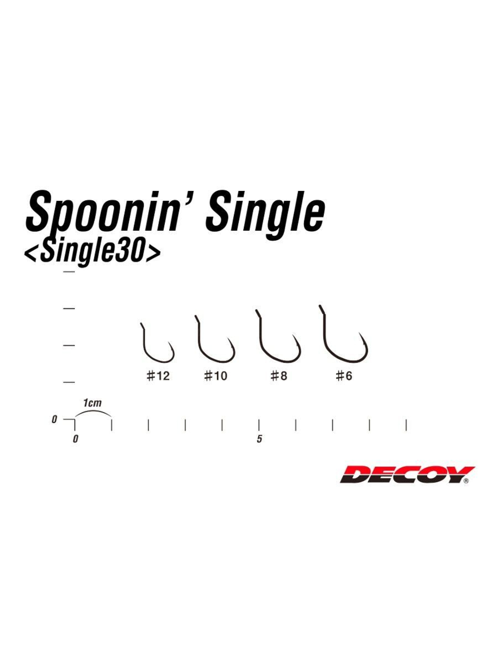 Крючок одинарный Decoy SINGLE 30 Spoonin' Single #8 (в упаковке 12 штук)