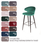 Стул барный Richard, бархат зеленый 19