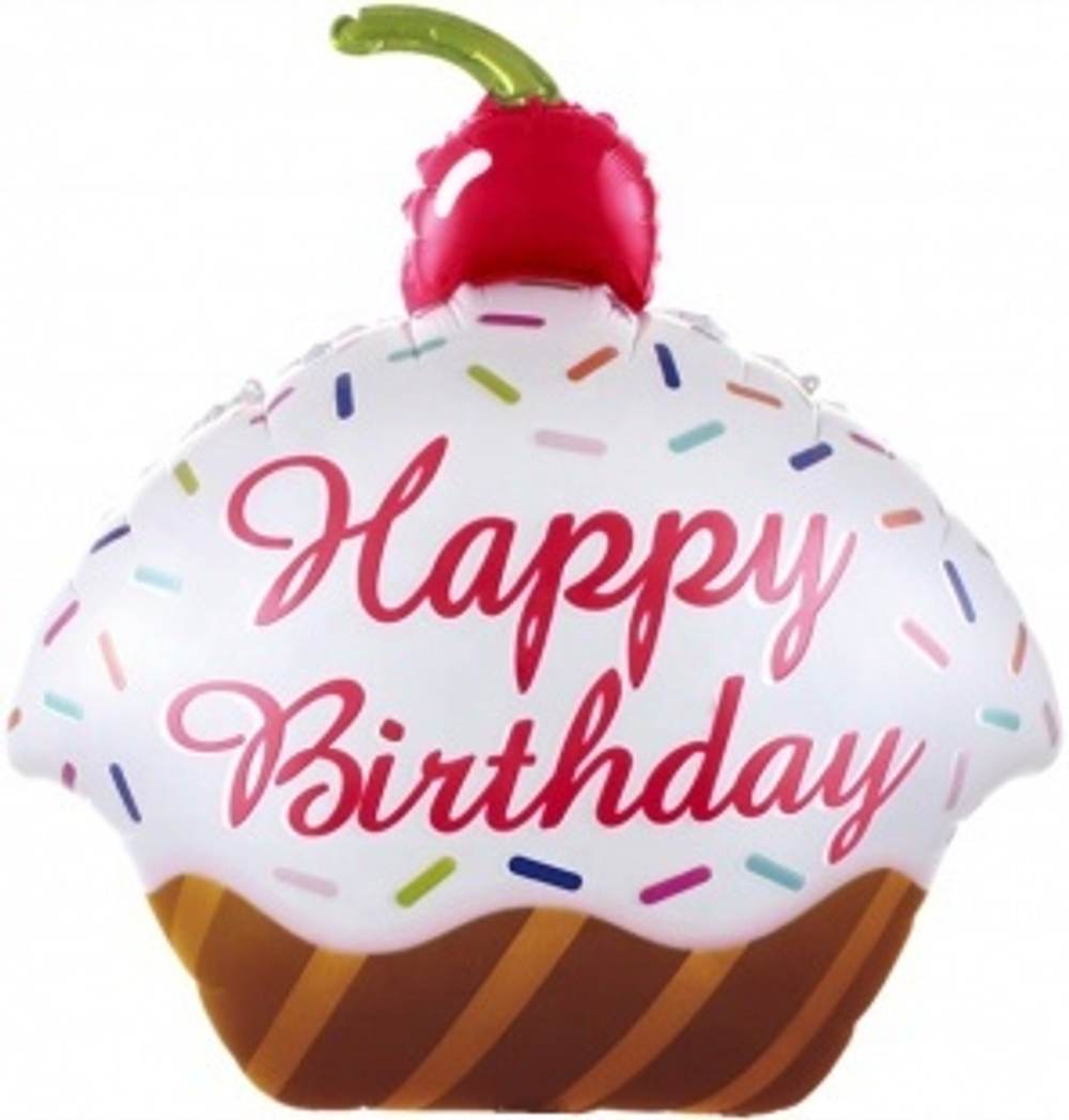 Шар (28""/71 см) Фигура, Кекс на День Рождения, 1 шт. А148