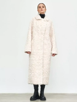 Шуба чебурашка длинная из овечьей шерсти, SilverFox (арт.S1072rm09bz)