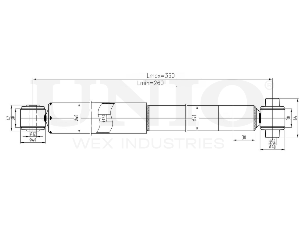 Амортизатор масляный задней подвески UNIO SAB-20027