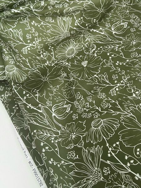 БЕЛЫЕ ЦВЕТЫ НА БОЛОТНОМ - 100% хлопок 3