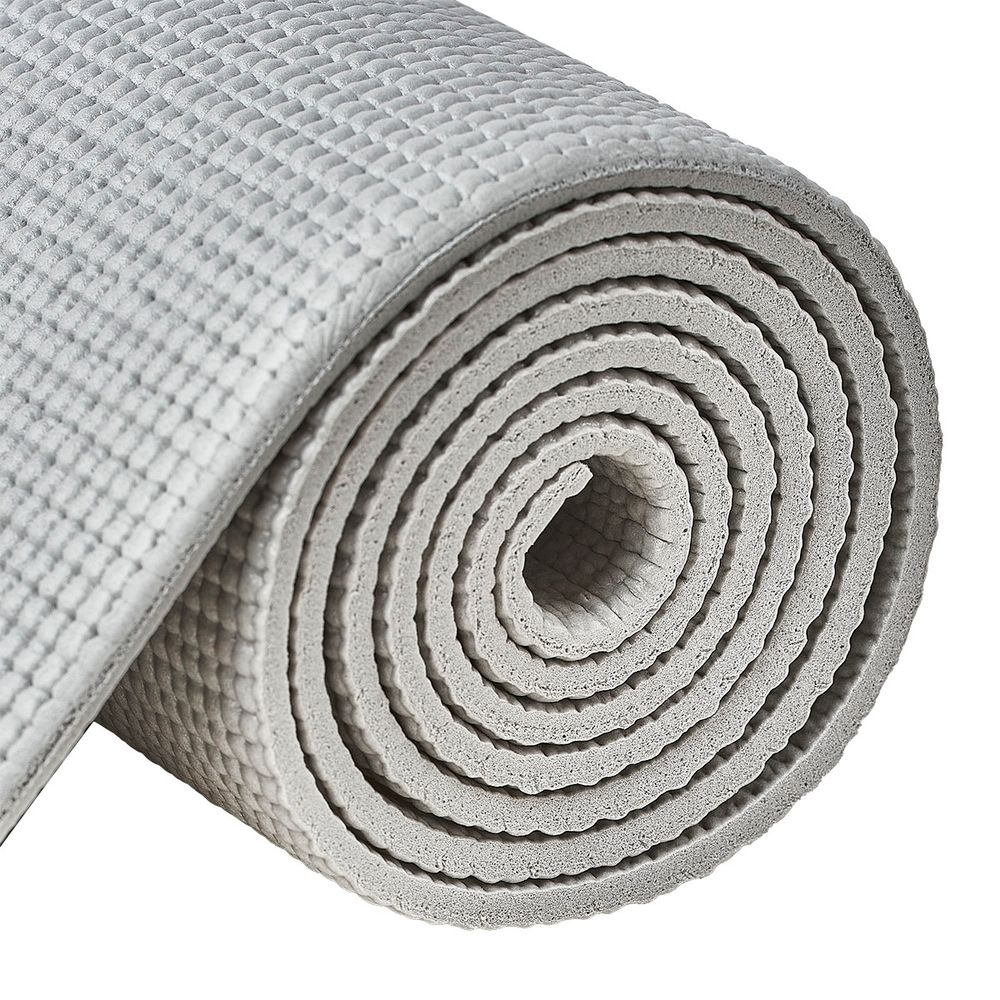 Коврик для йоги TORRES Relax 6, YL12236G, PVC 6 мм, нескользящее покрытие, серый