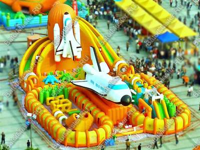 Коммерческий надувной батут "Ракета" 30*20*8 м