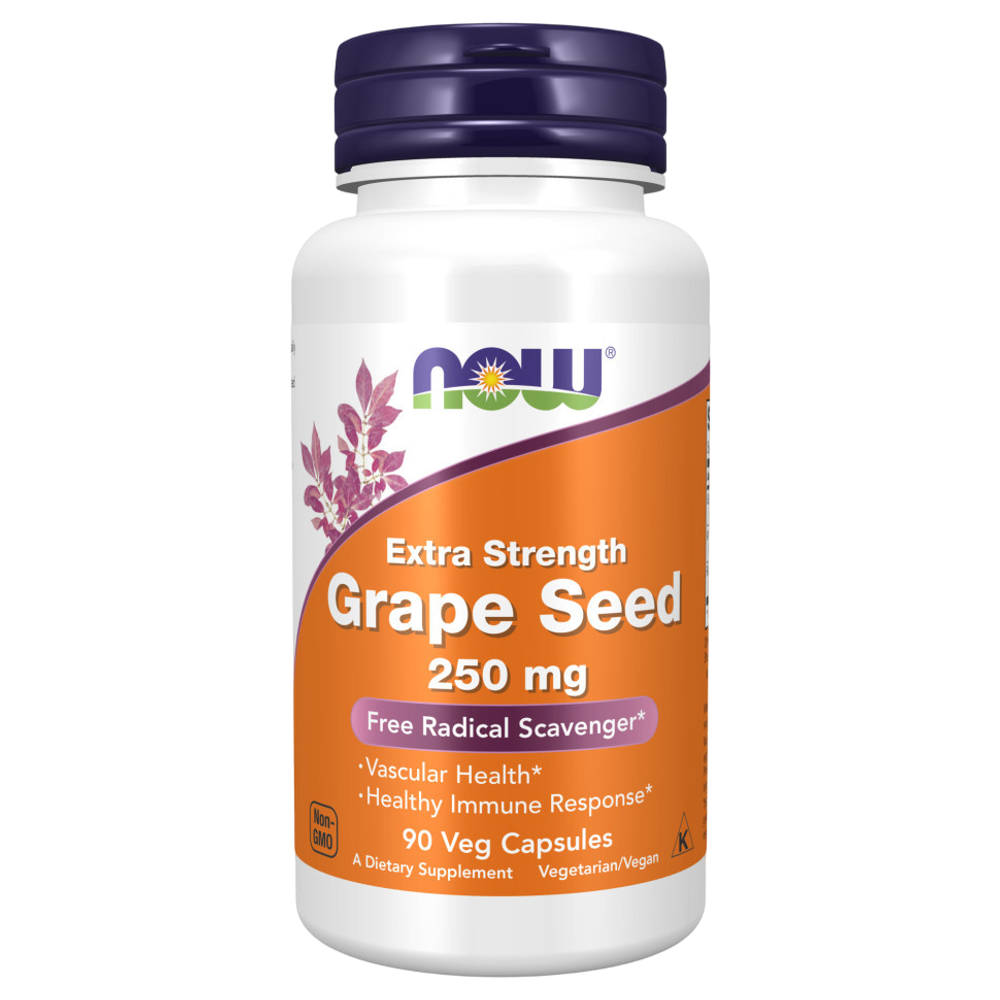 Now Foods Grape Seed 250 mg 90 veg capsules , Экстракт виноградных косточек