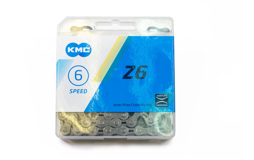 Цепь KMC Z-6 для 6 скоростей, 1/2"х3/32", 116 звеньев, пин 7.8мм, с замком, серая