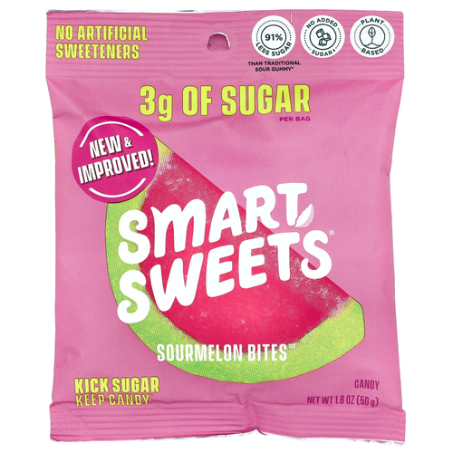 SmartSweets, Sourmelon Bites™, арбуз, 50 г (1,8 унции)