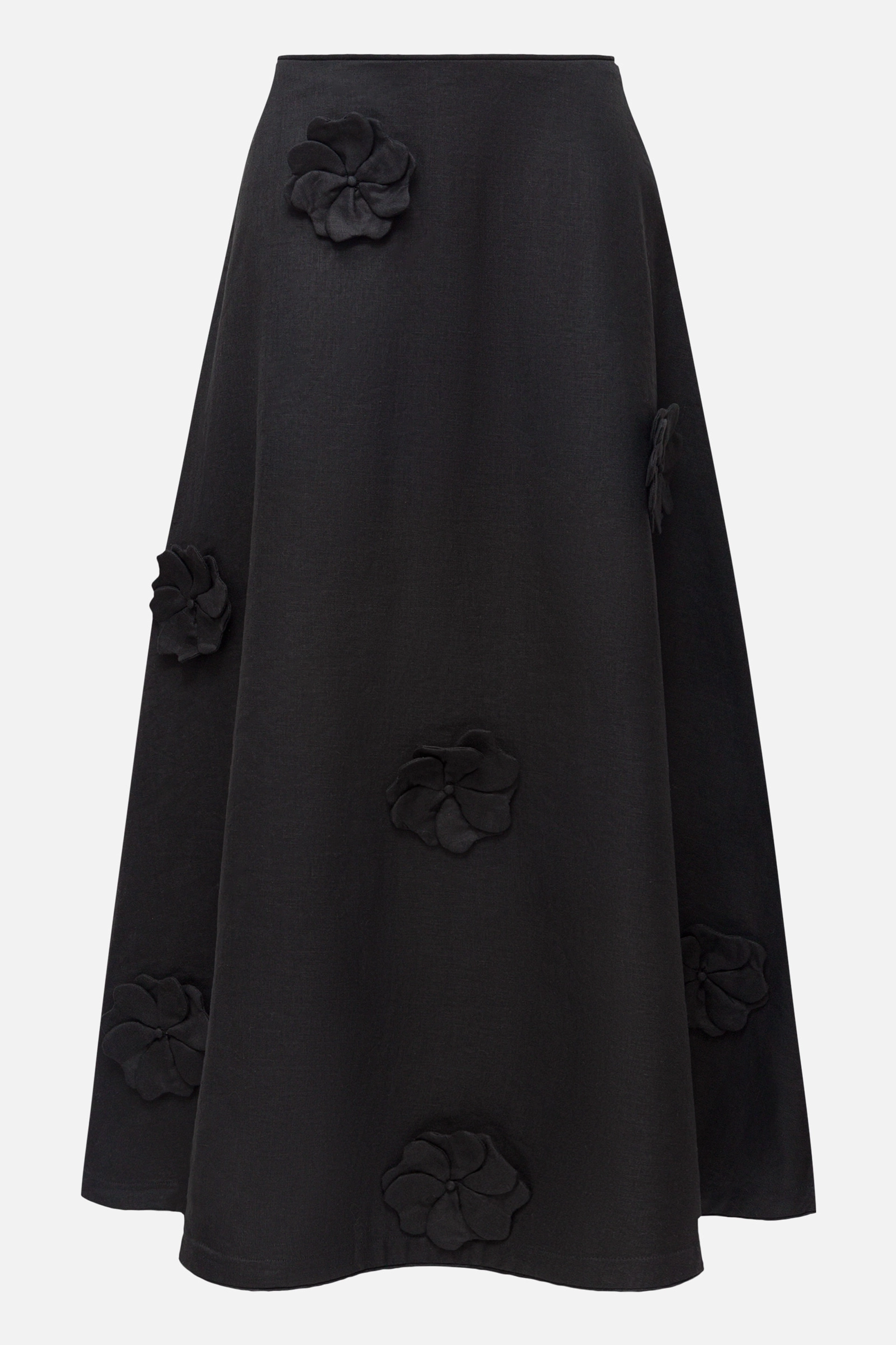 Льняная юбка с цветами