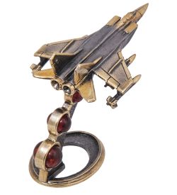 AM-4086 Фигурка «Самолет Истребитель МиГ-31» (латунь, янтарь)