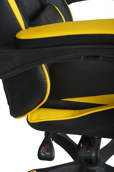 Кресло игровое Gramber Е08 Экокожа черная/Экокожа желтая