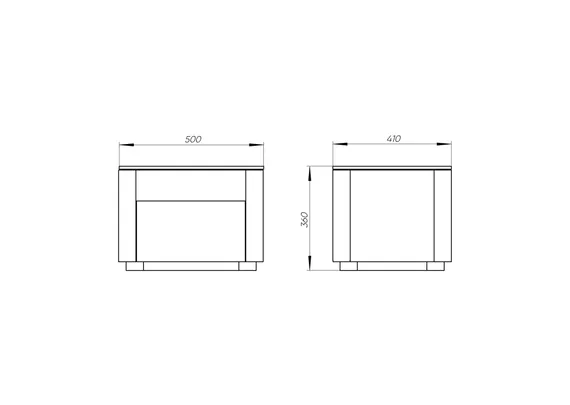 Тумба прикроватная Tammi 2 ящика ширина 50 см (серо-бежевый)