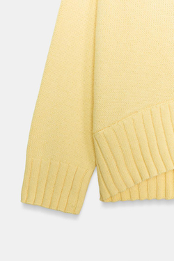 ZARA СВИТЕР С АСИММЕТРИЧНЫМ НИЗОМ, ЖЕЛТЫЙ