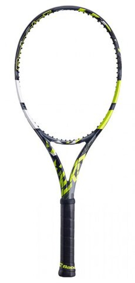 Теннисная ракетка Babolat Pure Aero - grey/yellow/white + Cтруны + Натяжка