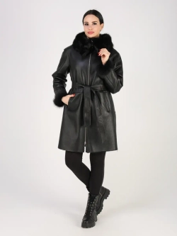 Дубленка зимняя натуральная с капюшоном длинная