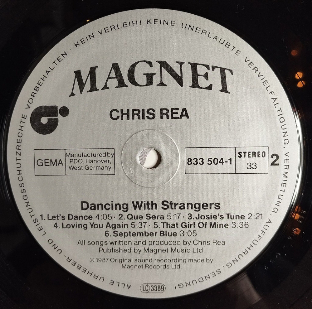 Винтажная виниловая пластинка LP Chris Rea Dancing With Strangers (Germany 1987)