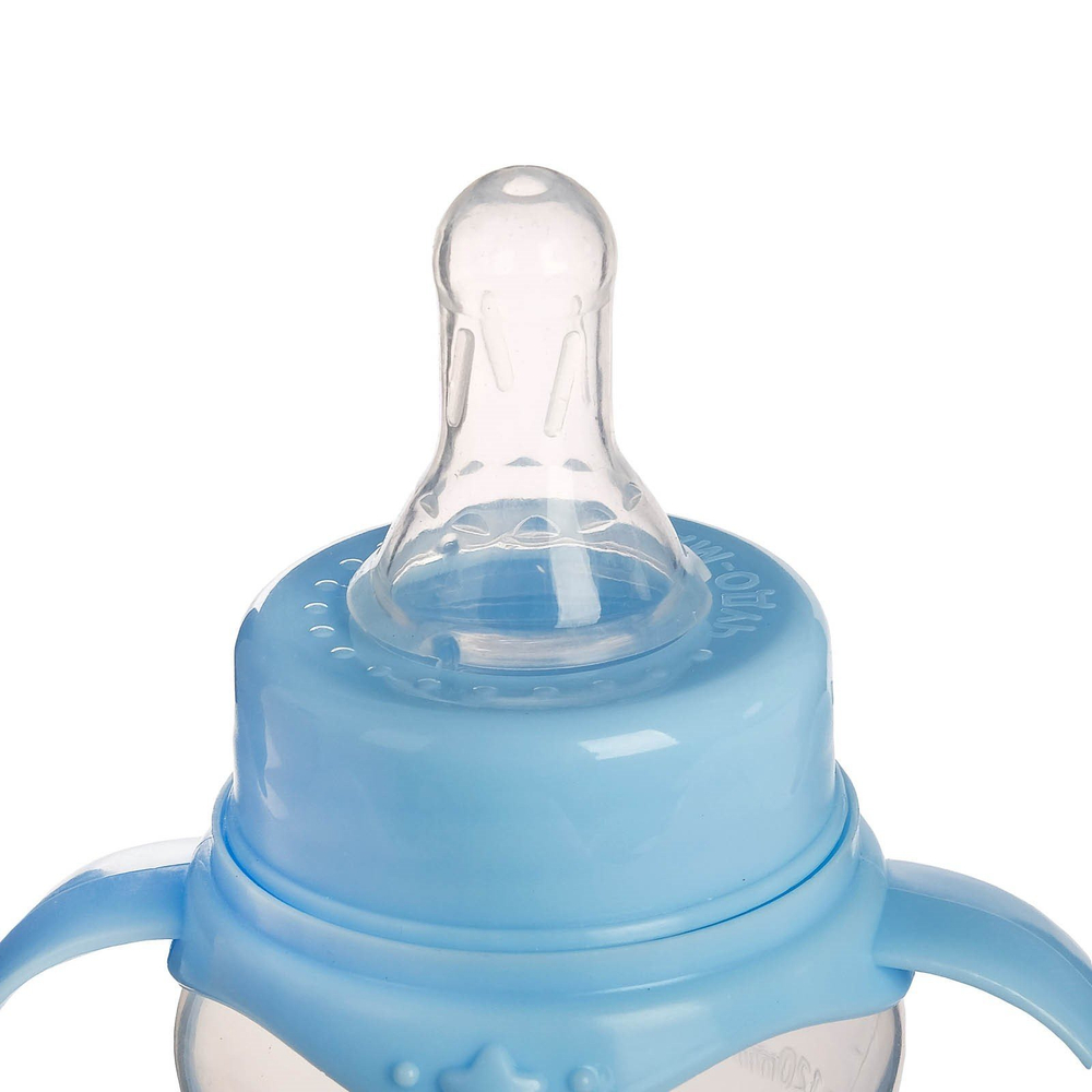 2969760 Бутылочка для кормления детская приталенная, с ручками, 150 мл, от 0 мес., цвет голубой