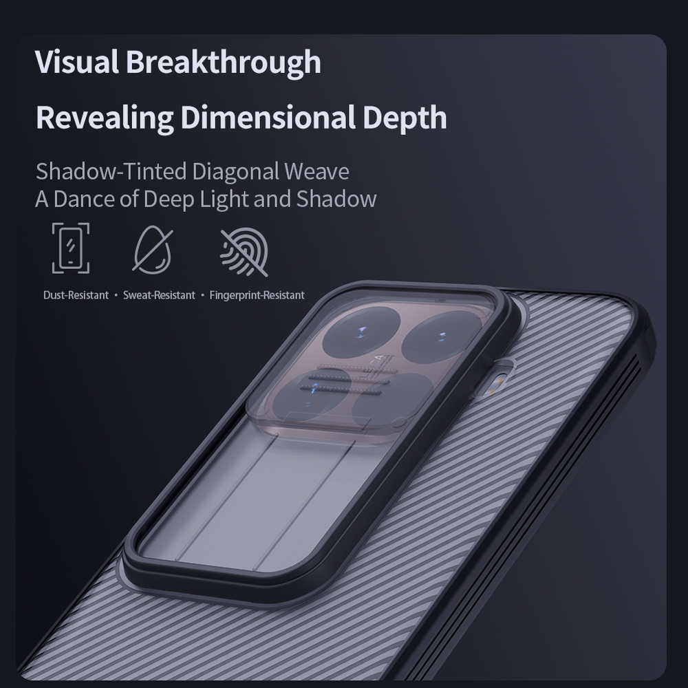 Чехол тонированный с защитной шторкой для камеры на Xiaomi 15T Pro, серия CamShield Pro Case (Transparent black) от Nillkin