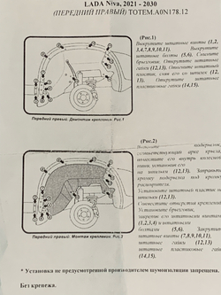 Локеры Нива Тревел (подкрылки без сверлений) (к-т). Превосходное Качество! Установка на штатные места!