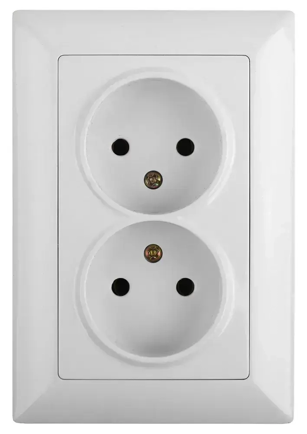 Розетка Intro Solo 4-204-01 без заземления двойная 2х2P 16А-250В IP20 скрытой установки белая