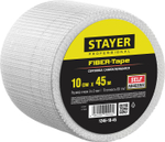 Серпянка самоклеящаяся FIBER-Tape, 10 см х 45м, STAYER Professional 1246-10-45