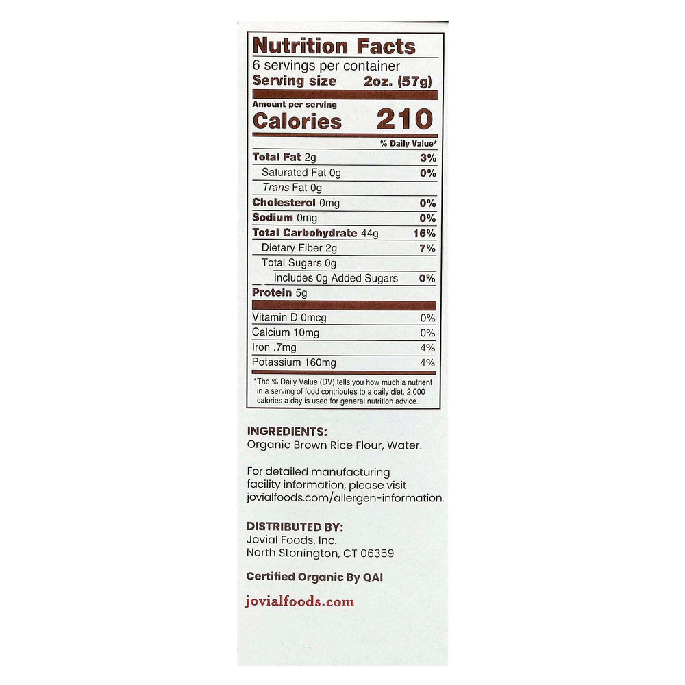 Jovial, Органическая паста из коричневого риса, казеречче, 340 г (12 унций)