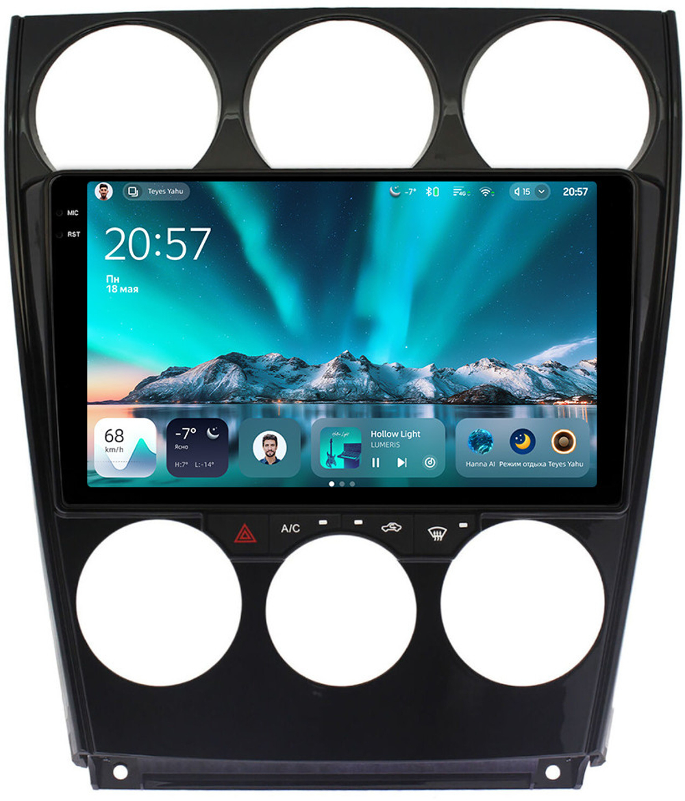 Магнитола для Mazda 6 GG 2002-2007 - Teyes CC4 монитор 9.2" 2K QLED на Android 14, Snapdragon 680, DSP, CarPlay, 4G SIM-слот