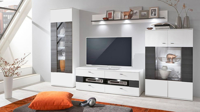 Гостиная Карла Белый Фасадный 0101 305*50*199 см, Белый   Фиеста