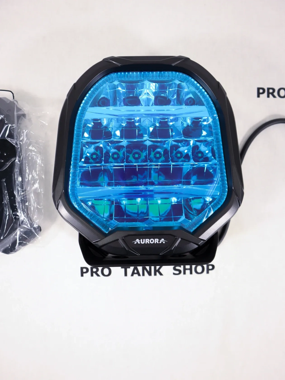 Фара AURORA ALO-P-R-9-R11Y-AW 9″ 270W c подсветкой корпуса (ДХО) Янтарный + Белый 1 шт.