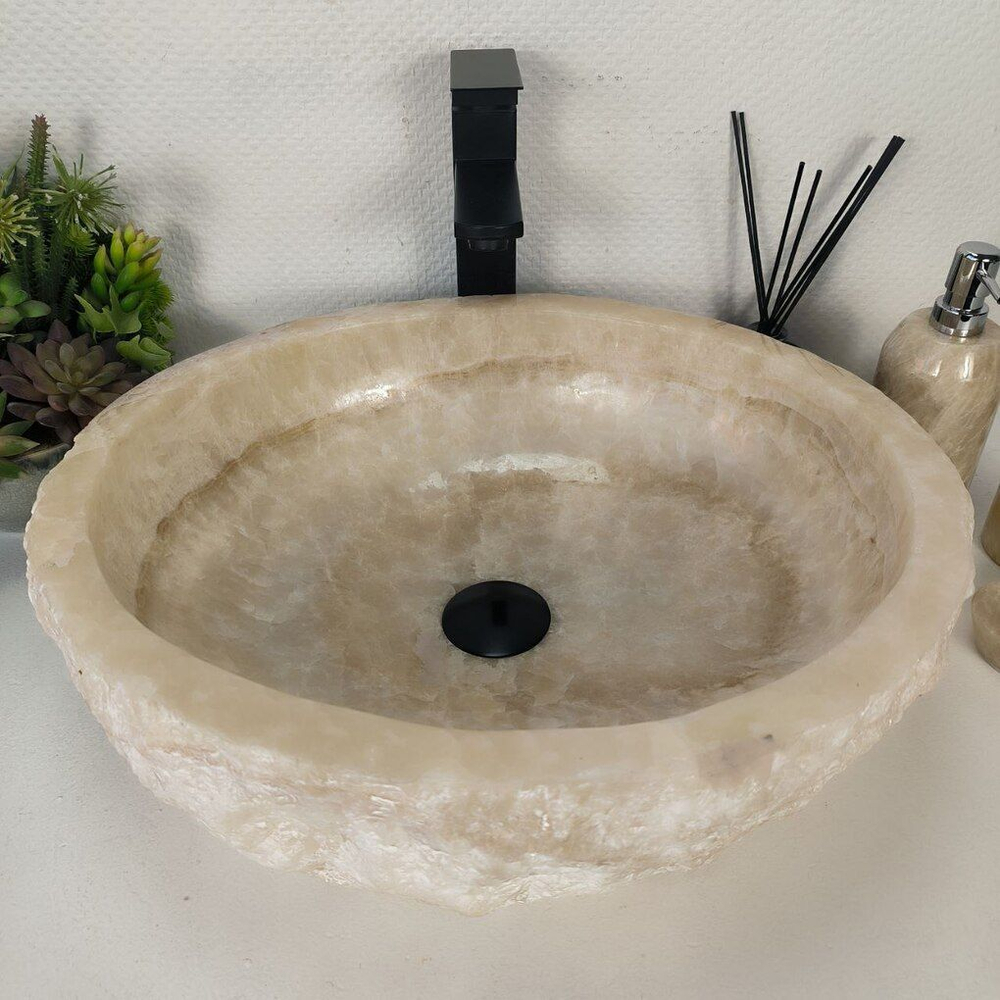 Каменная раковина из оникса Erozy Yellow EO-04287 (48*42*15) 0159 из натурального камня