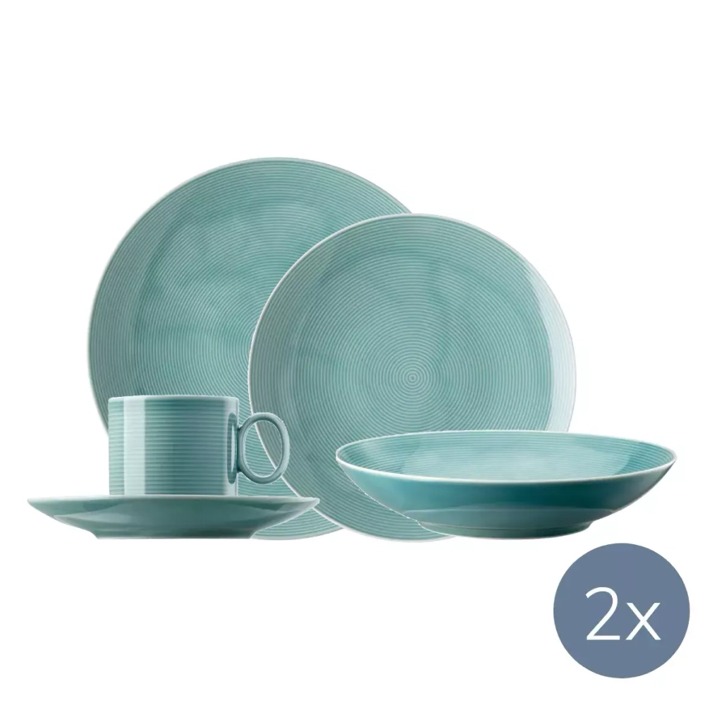 Thomas Rosenthal Group - Кофейно-обеденный сервиз Loft Color на 2 персоны ледяной синий / артикул   1190040191810229 + 1190040191810324 + 1190040191814742 + 1190040191810222 + 1190040191814741   / GTIN