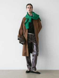 Massimo Dutti Длинная парка, коричневый