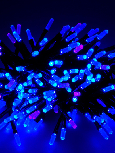 Гирлянда светодиодная "ФЕЙЕРВЕРК", 5 мм., 200 LED, синий, 2м, 8 режимов MAG-G073-200