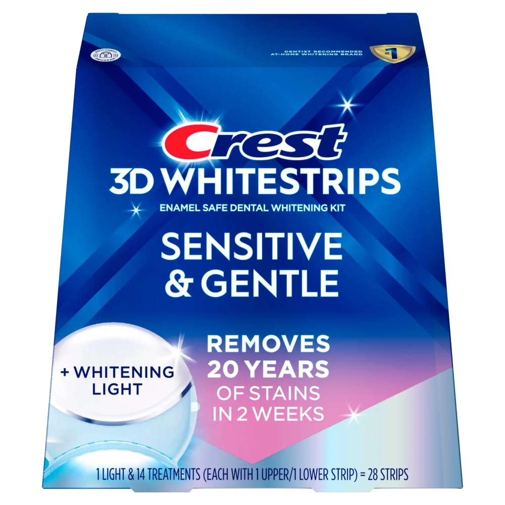 Отбеливающие полоски для зубов Crest 3D Whitestrips Sensitive Light