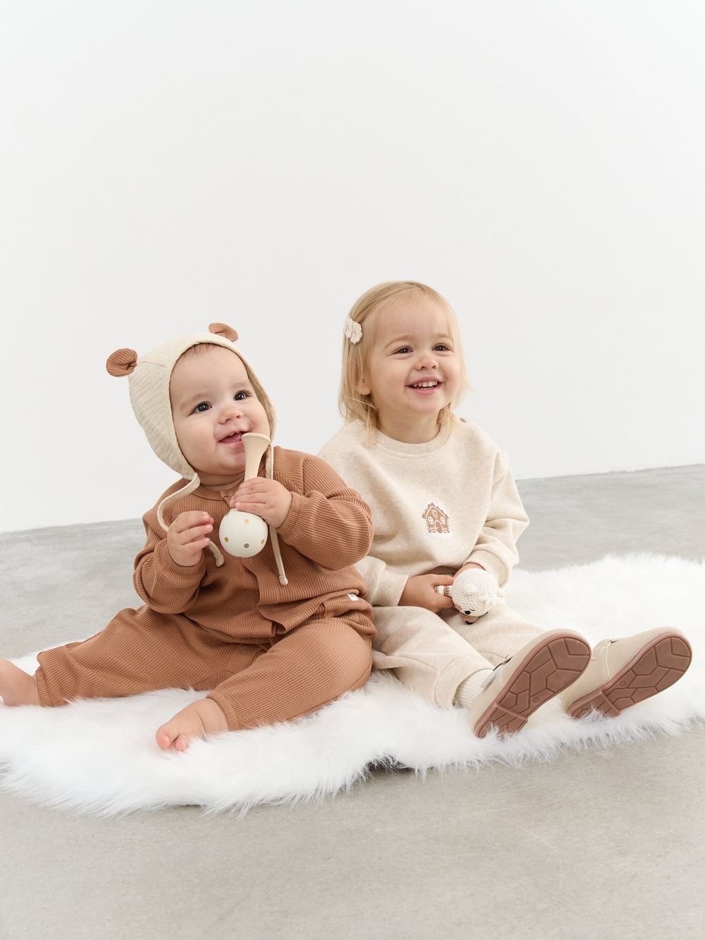 Комбинезон из вафельной ткани "Имбирное печенье" 0+