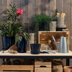 Горшок для растений с поддоном IKEA KLOTLONN (КЛОТЛЕНН), Серо-бежевый, 15 см