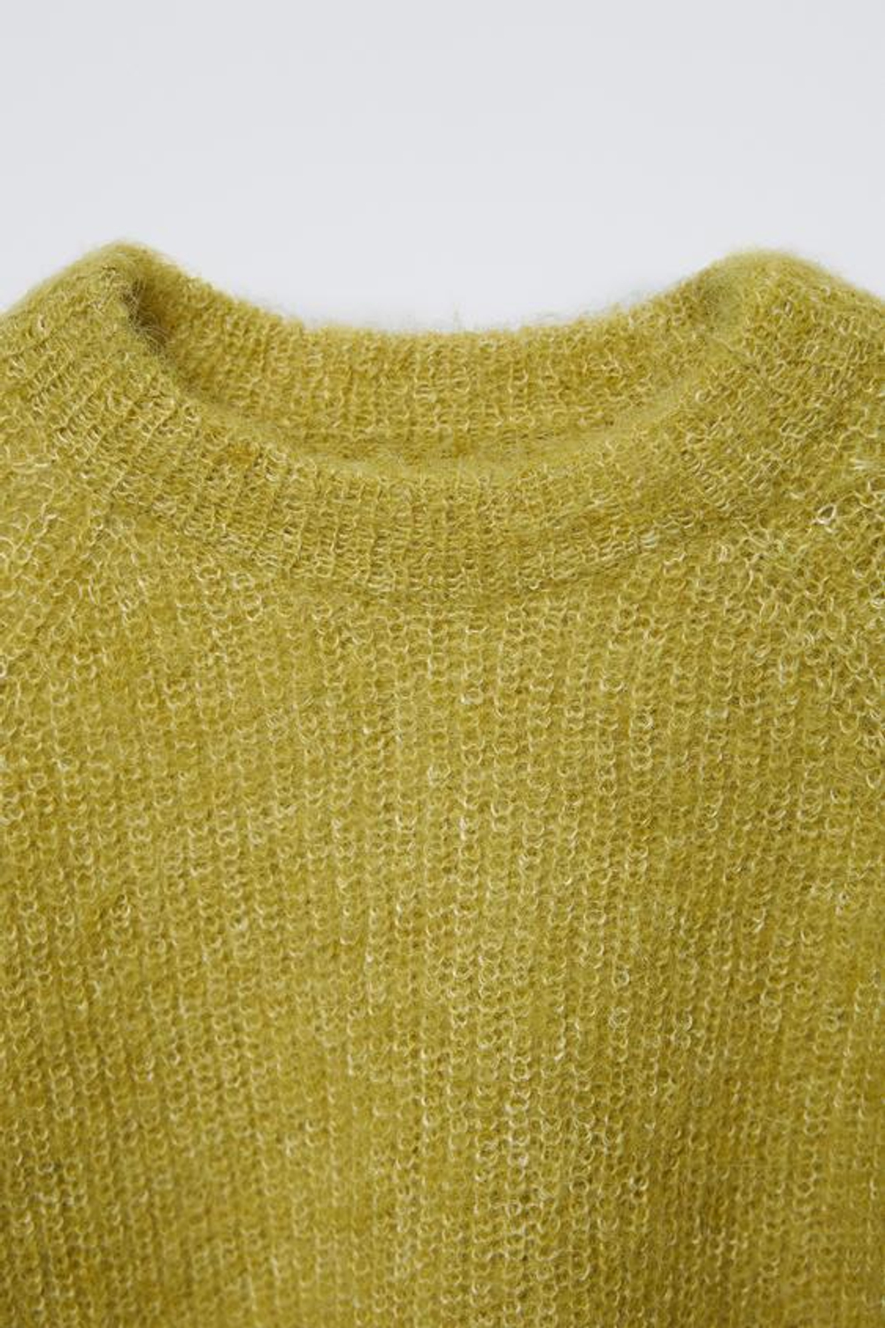 ZARA СВИТЕР ИЗ СИНТЕТИЧЕСКОЙ ШЕРСТИ И АЛЬПАКИ, ОЛИВКОВЫЙ