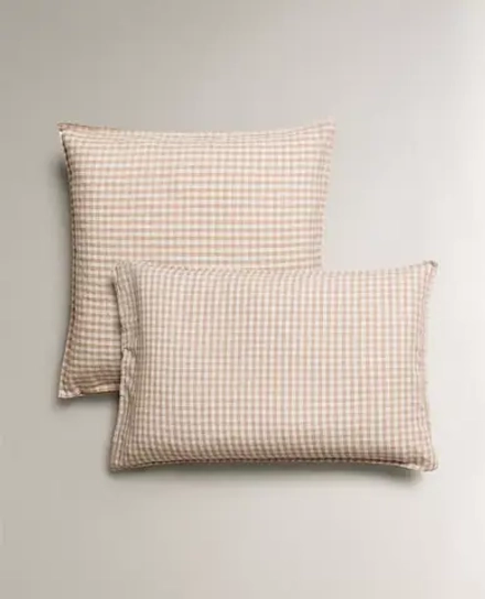 ZARA HOME ДЕТСКАЯ НАВОЛОЧКА В КЛЕТКУ, РОЗОВЫЙ