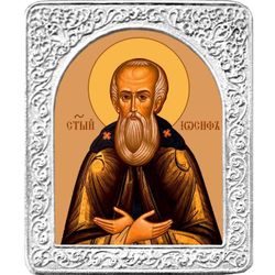 Святой Иосиф. Маленькая икона в серебряной раме.