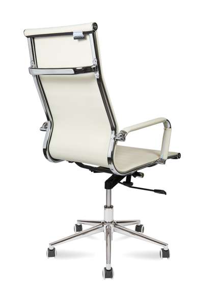 Кресло офисное Норден / Техно / хром / слоновая кость экокожа