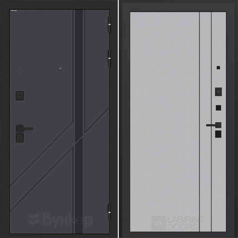 Входная дверь Бункер БН-12 - 10 Серый софт рельеф