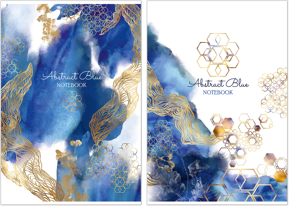 Тетрадь общая А4 60л., ABSTRACT BLUE, обложка - мелов.картон+сплошной УФ лак, скрепка