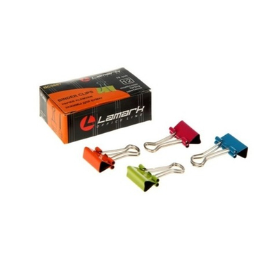 Зажим д/бумаг 19мм цвет. Lamark (12 шт.) BC0687