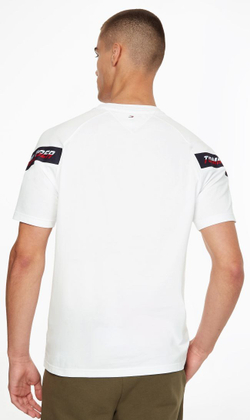 Мужская теннисная футболка Tommy Hilfiger Tape SS Tee - white