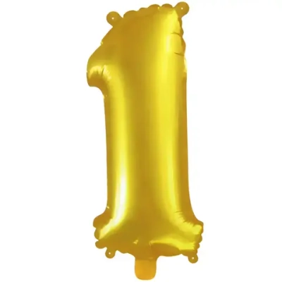 Шар фольгированный 81 см “Цифра 1” (золото)