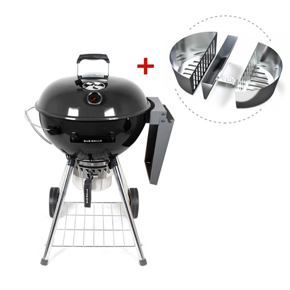 Угольный гриль Slow 'N Sear Deluxe Kettle, 57 см (с лотками SNS FireBaskets)