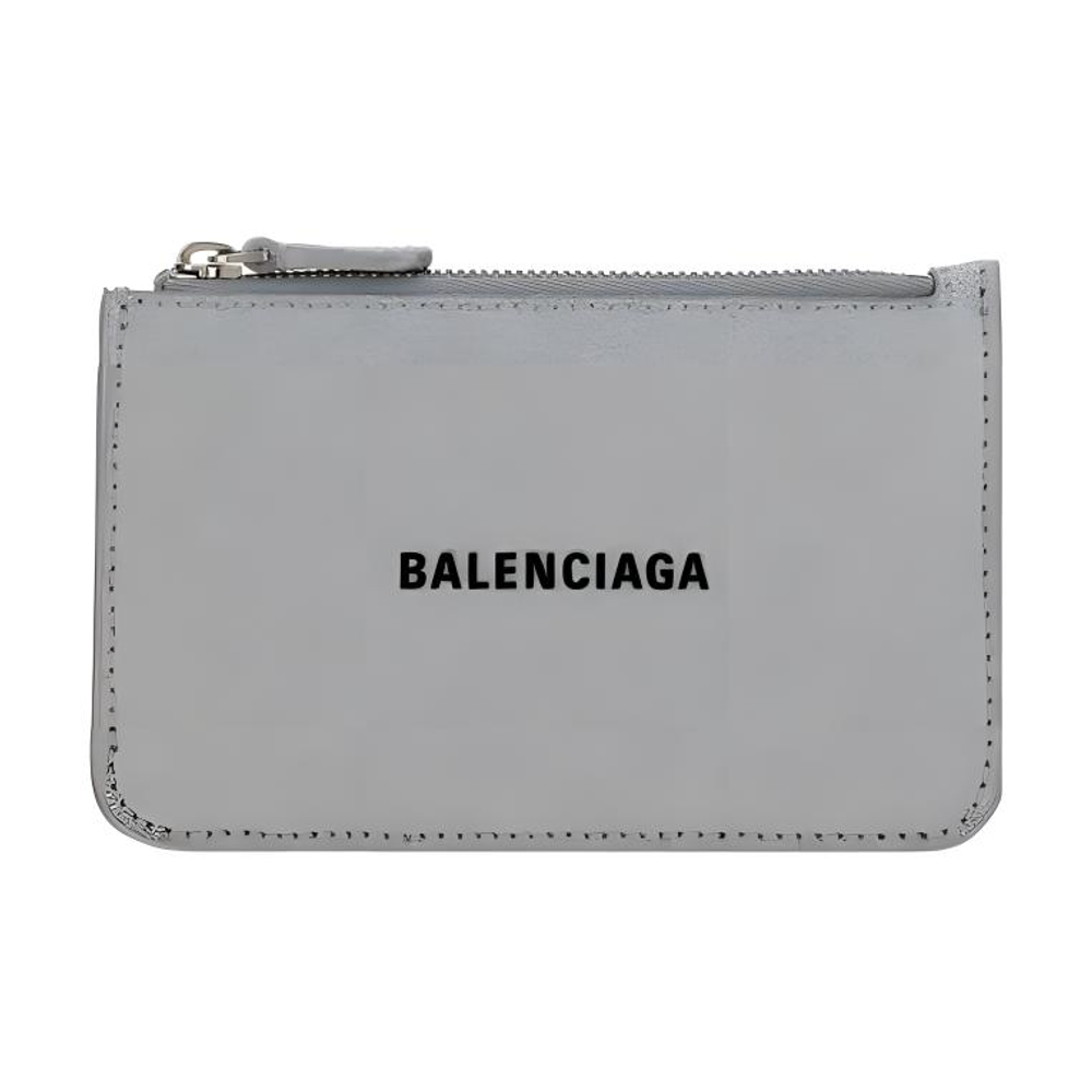Balenciaga Leather Card Holder Card Holder Women"s Silver/Black